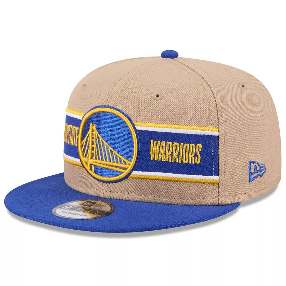 Men's New Era Tan/Royal Golden State Warriors 2024 NBA Draft 9FIFTY Snapback Hat, Team Product Image