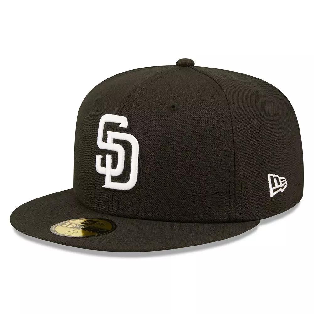 Men's New Era Black San Diego Padres Team Logo 59FIFTY Fitted Hat, Size: 7 1/4 Product Image
