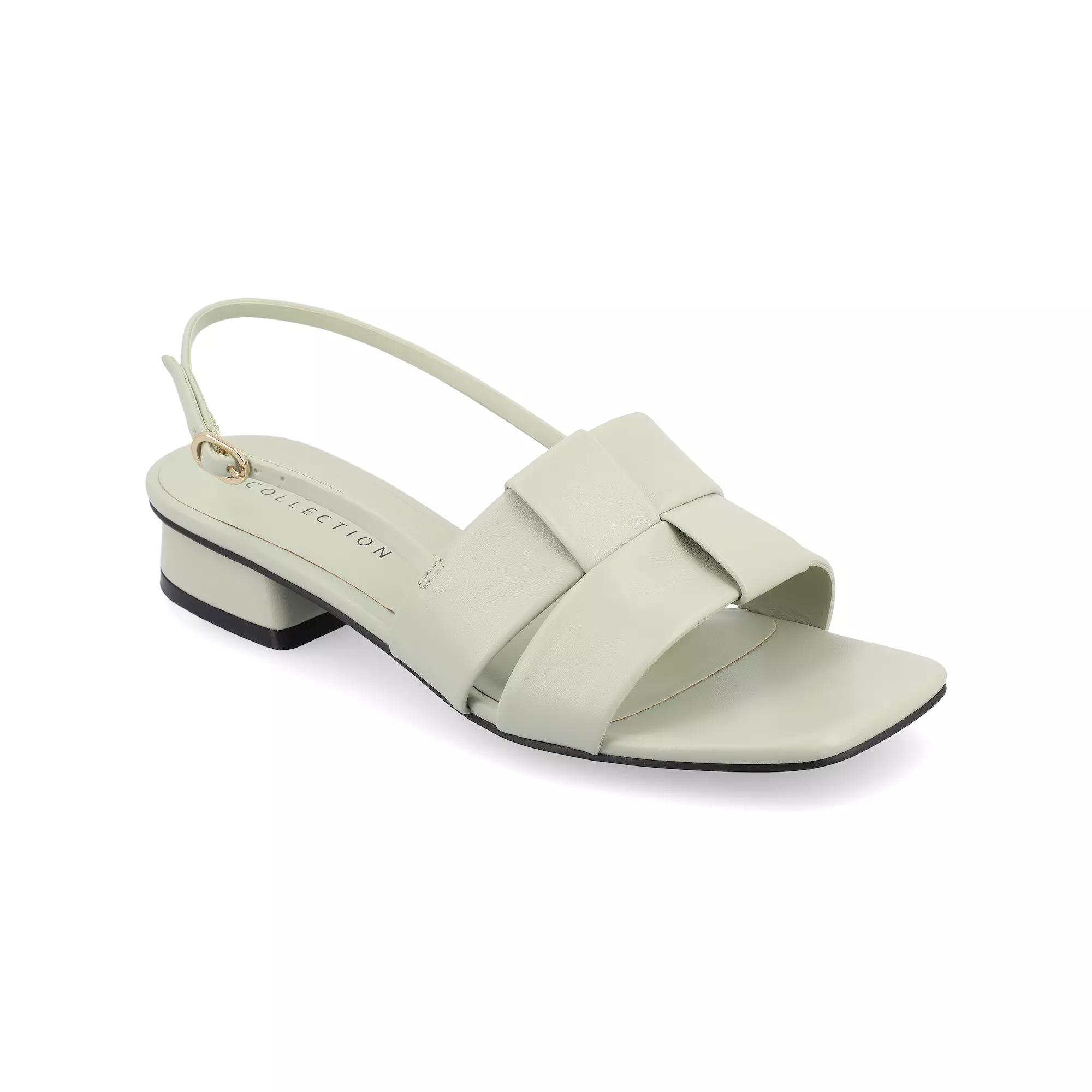 Journee Tabatha Women's Low Covered Block Heel Sandals,  Product Image