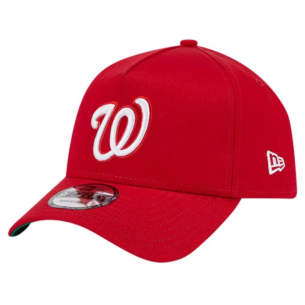 Men's New Era Red Washington Nationals Team Color A-Frame 9FORTY Adjustable Hat Product Image