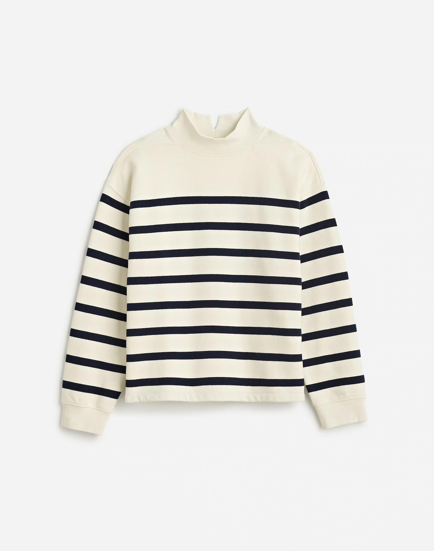Midweight Mockneck Sweatshirt in Stripe Product Image