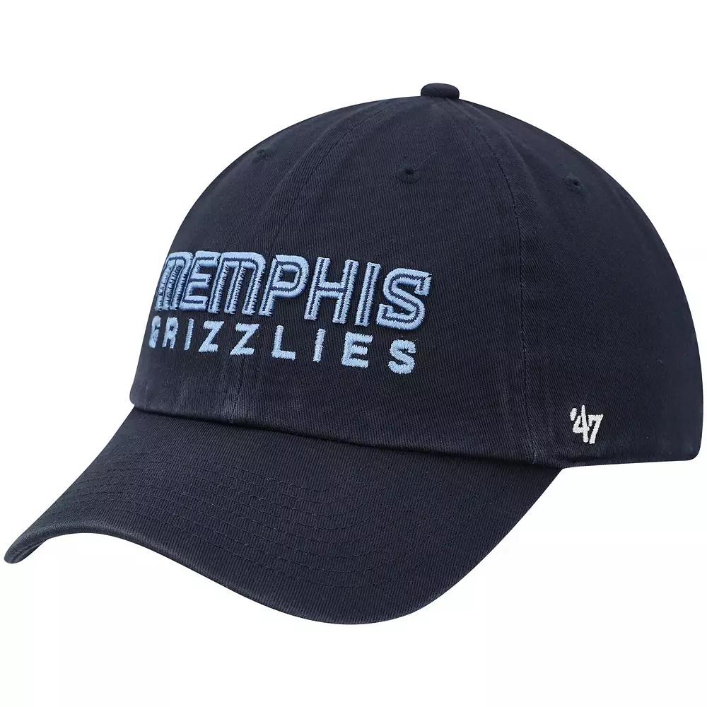 Men's '47 Navy Memphis Grizzlies Clean Up Wordmark Adjustable Hat, Grz Blue Product Image
