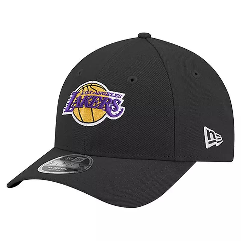 Men's New Era Black Los Angeles Lakers 9FORTY Stock M-Crown Adjustable Hat Product Image