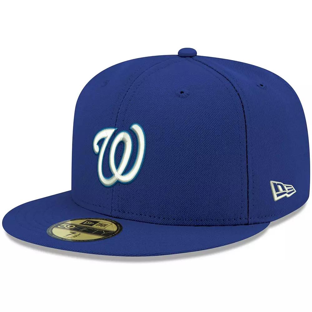 Men's New Era Royal Washington Nationals White Logo 59FIFTY Fitted Hat, Size: 7 1/2, Blue Product Image