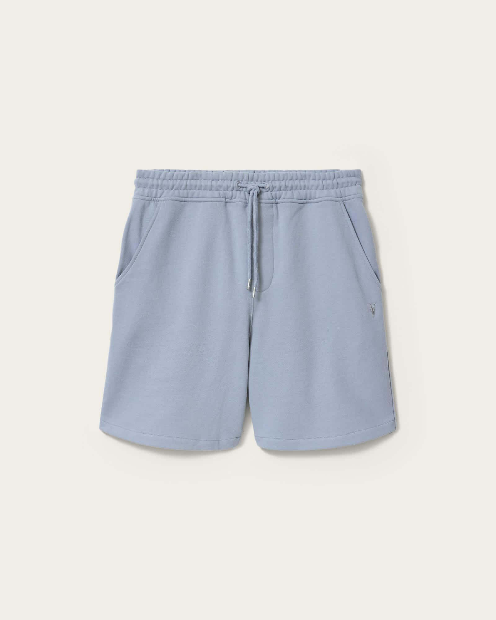 Asher Straight Fit Ramskull Sweat Shorts MAYA BLUE | ALLSAINTS US Product Image