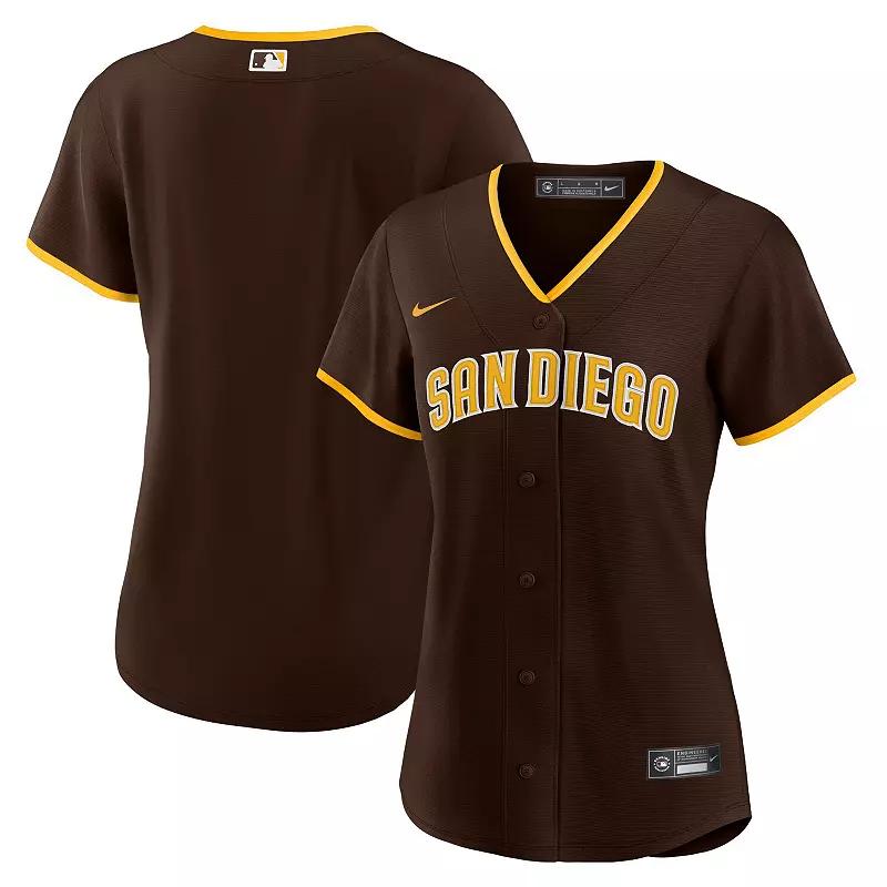 Women's Nike Brown San Diego Padres Road Replica Team Jersey, Size: Small Product Image