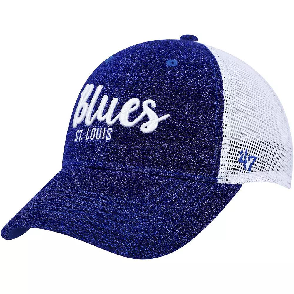 Women's '47 Blue/White St. Louis Blues Encore MVP Trucker Snapback Hat Product Image