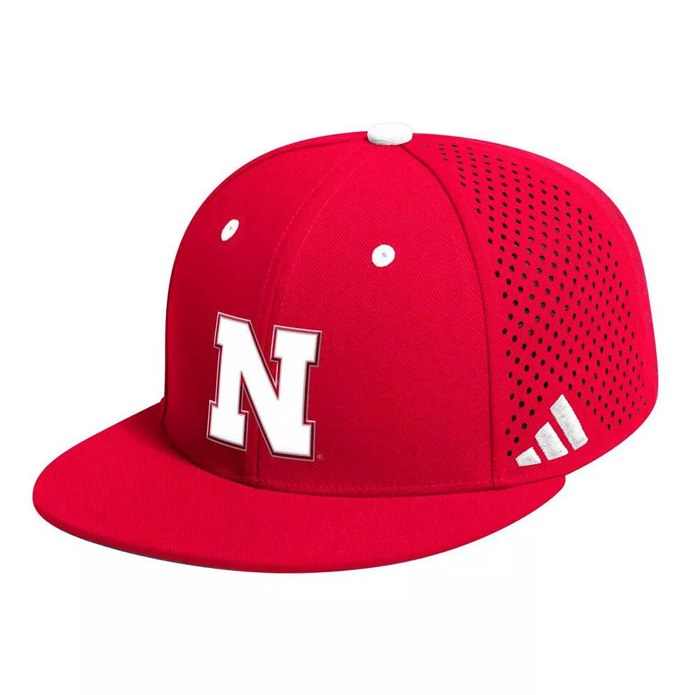 Men's adidas Scarlet Nebraska Huskers On-Field Baseball Fitted Hat, Size: 7 3/4, Red Product Image