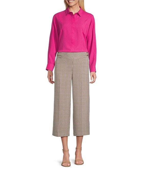 Investments Dolman Long Sleeve Button Front Point Collar Blouse Product Image