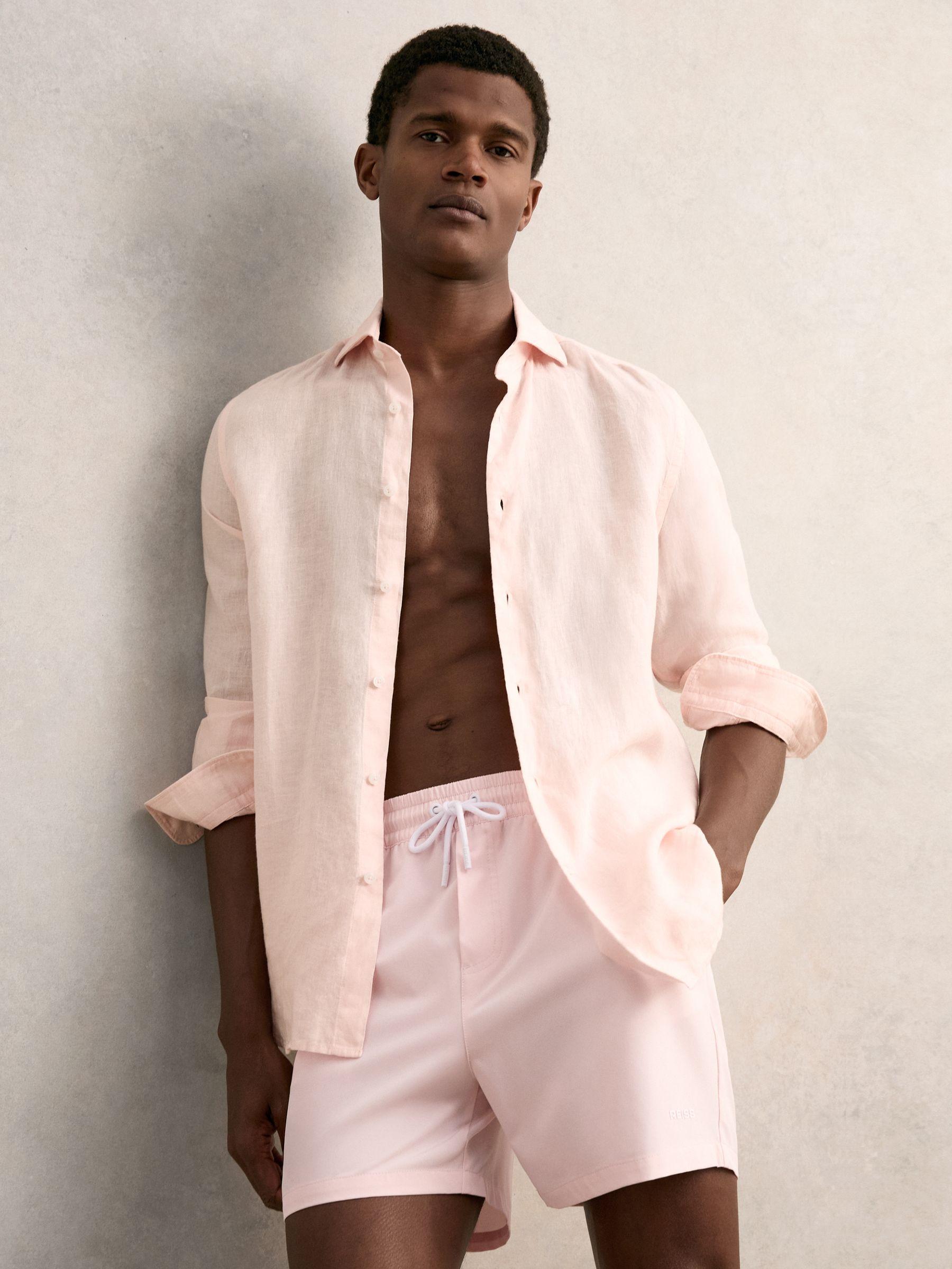 Logo Print Swim Shorts in Pink Product Image