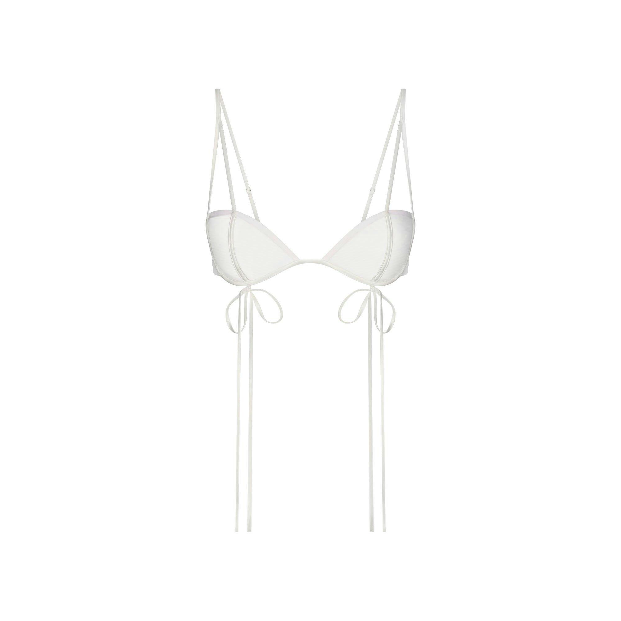 ULTRA FINE MESH BOW BRA | IVORY Product Image