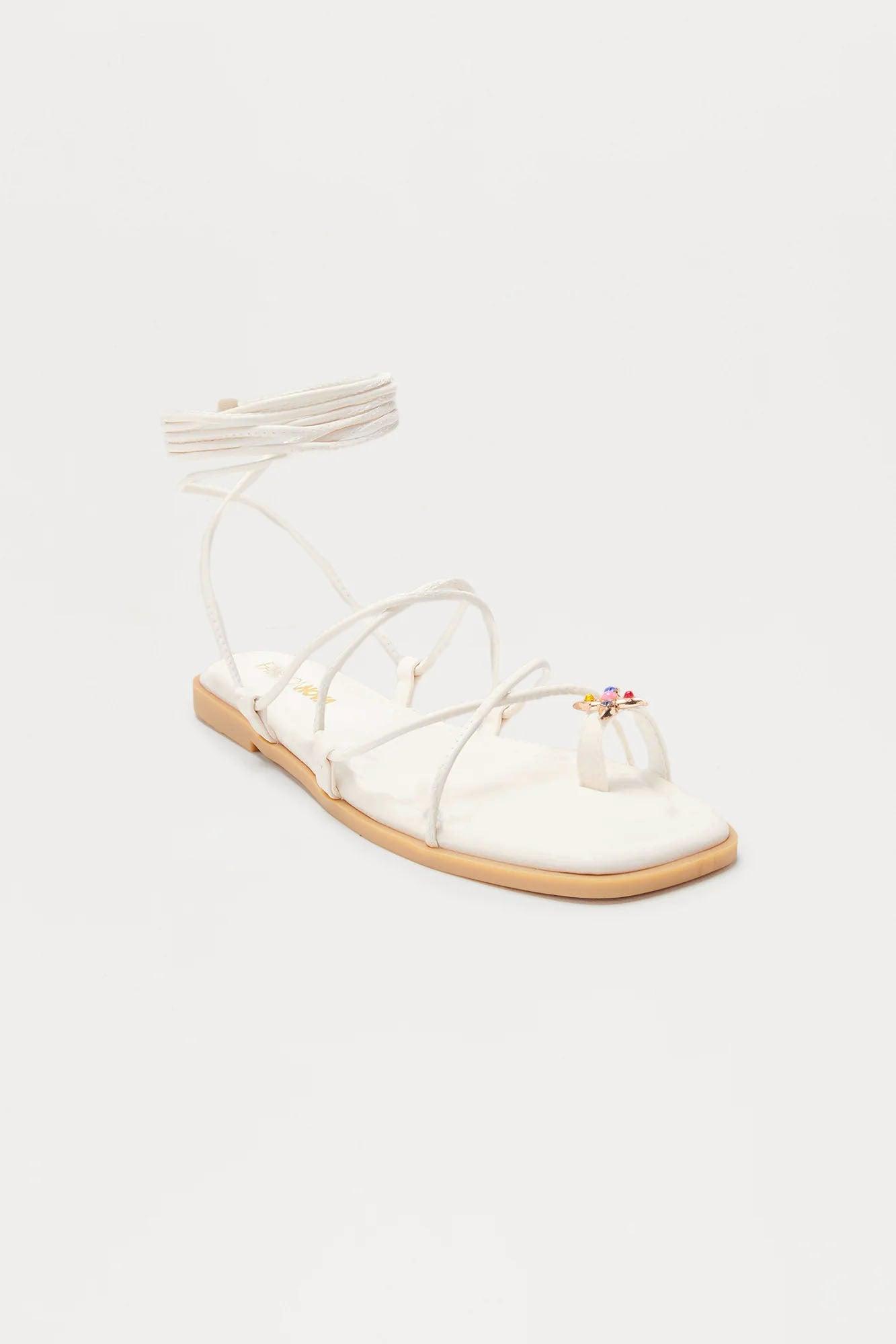 Mai Tai Toe Ring Wrap Up Sandals - Beige Female Product Image