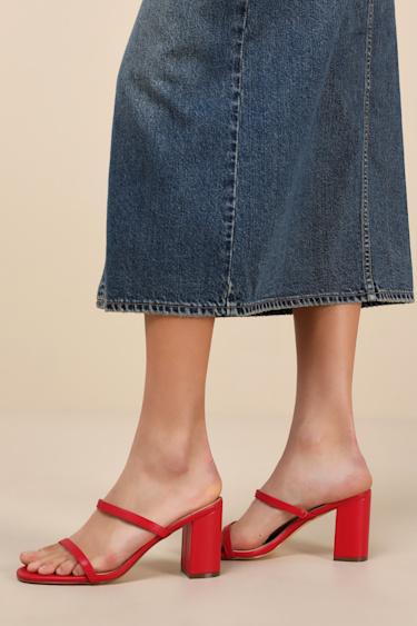 Ariellie Red High Heel Sandals Product Image
