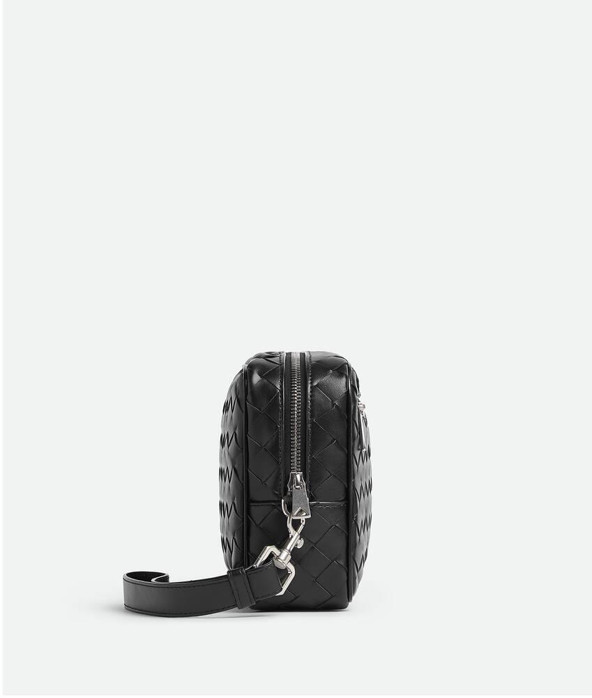 Men's Intrecciato Pouch With Wristlet in Black Product Image