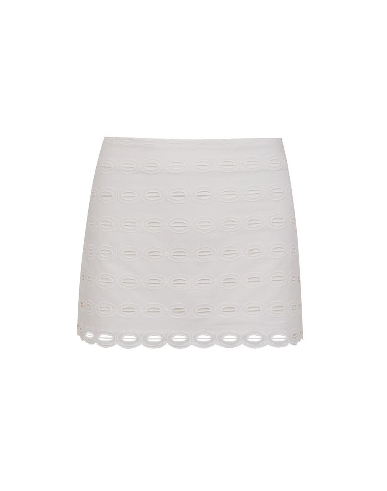 Eyelet Zita Short Skirt - Off White Product Image