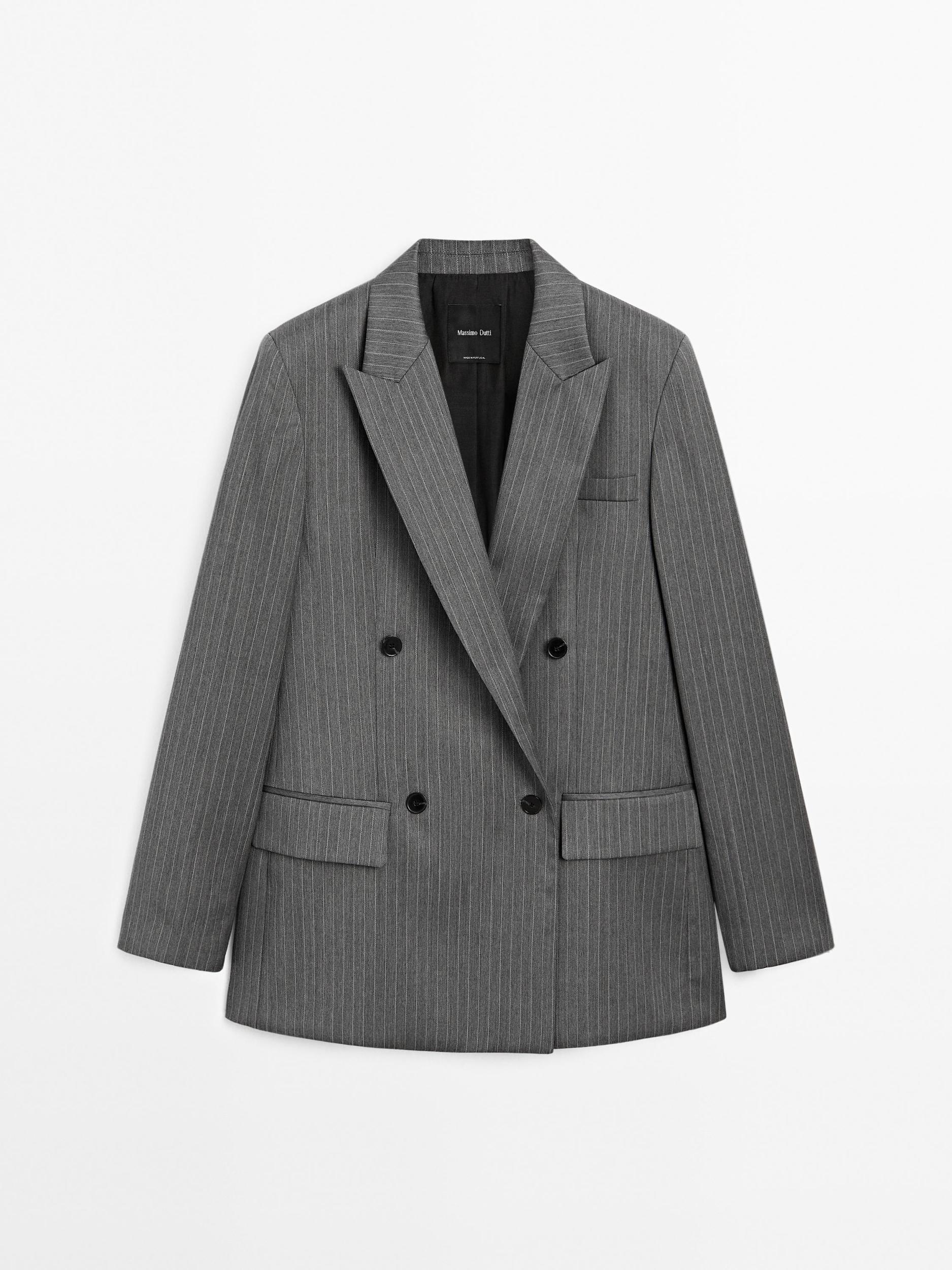 100% wool pinstripe blazer Product Image