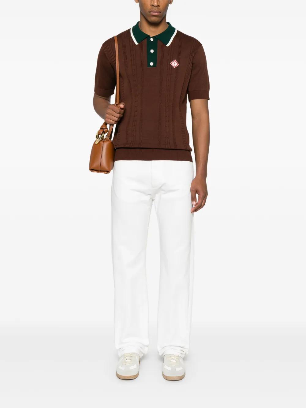 cable-knit polo shirt Product Image