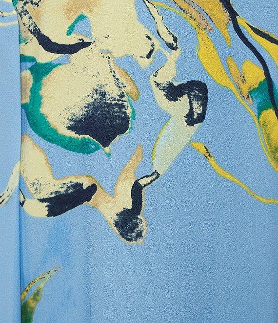 Investments Woven Divine Floral Long Sleeve V-Neck Top Product Image