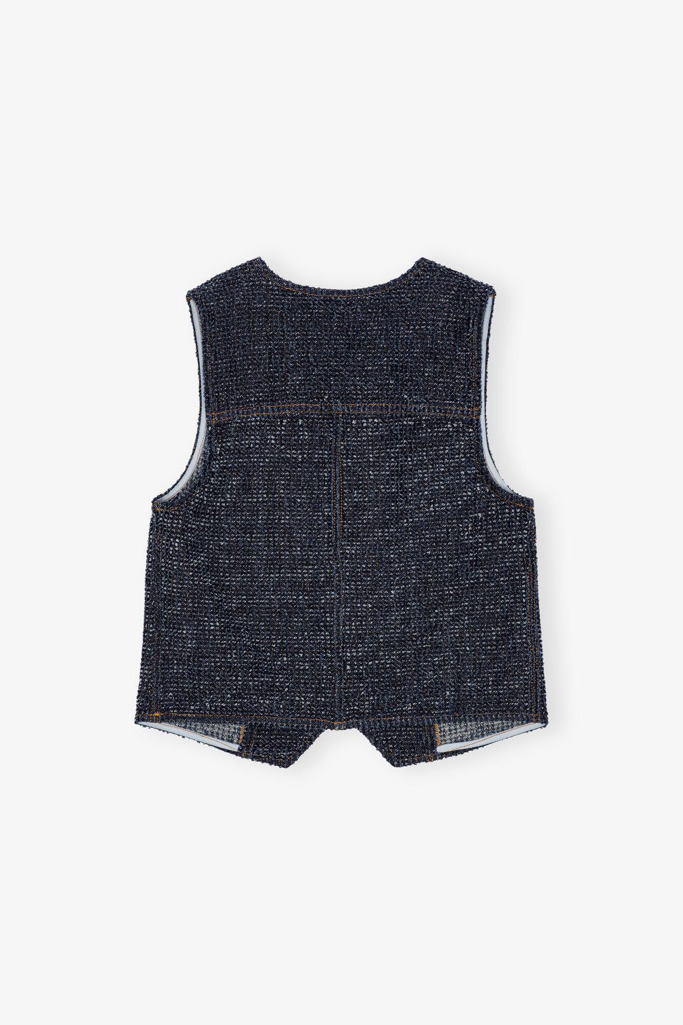Dark Blue Textured Vest Product Image