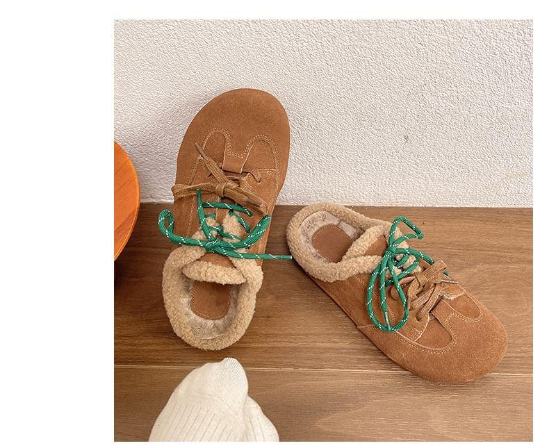 Lace-Up Fleece-Lined Mules Product Image