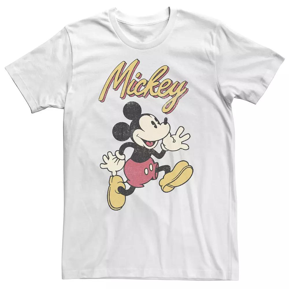 Big & Tall Disney Mickey & Friends Mickey Classic Run Portrait Tee, Men's, Size: 3XL, White Product Image