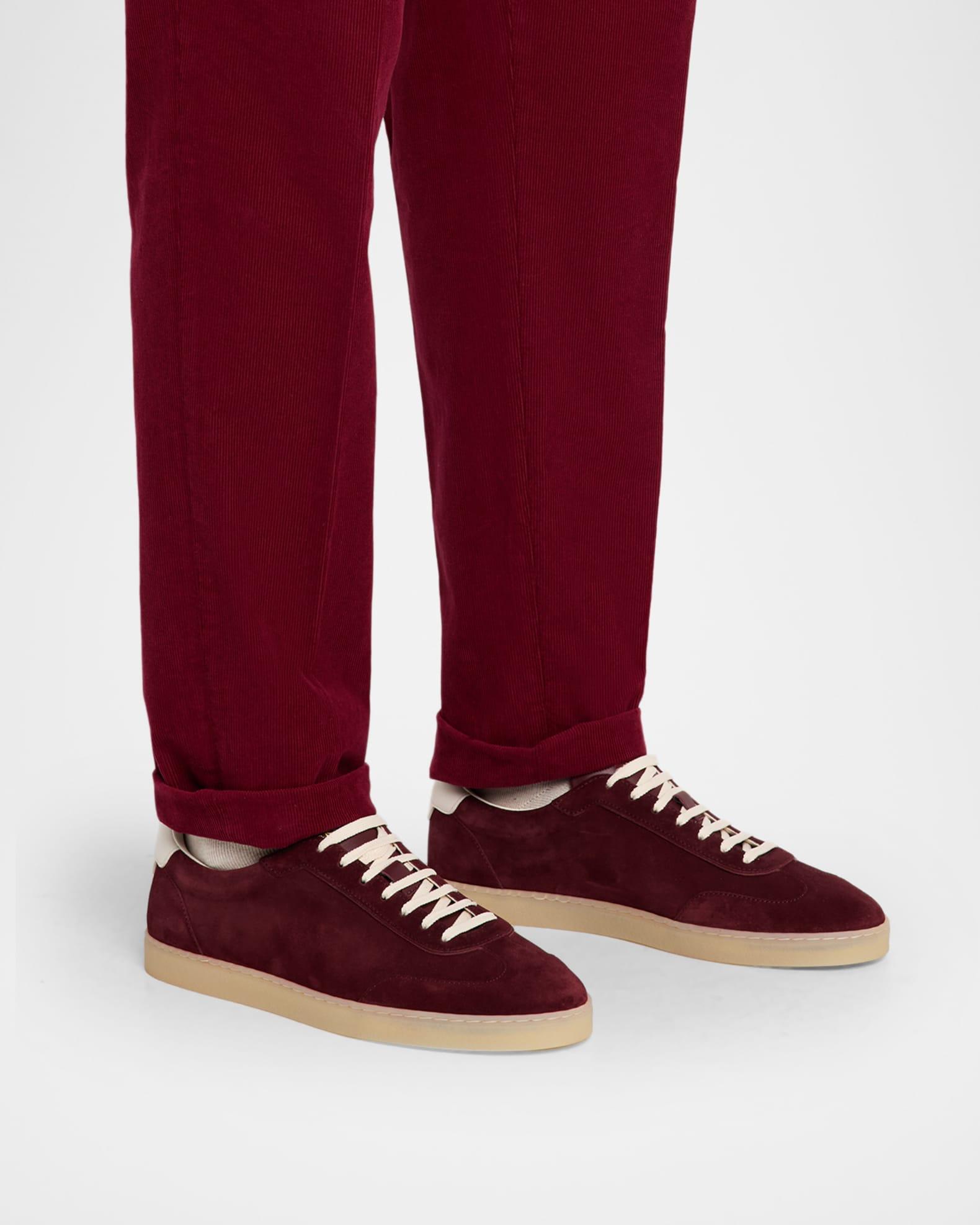 Men's Suede T-Toe Low-Top Sneakers Product Image