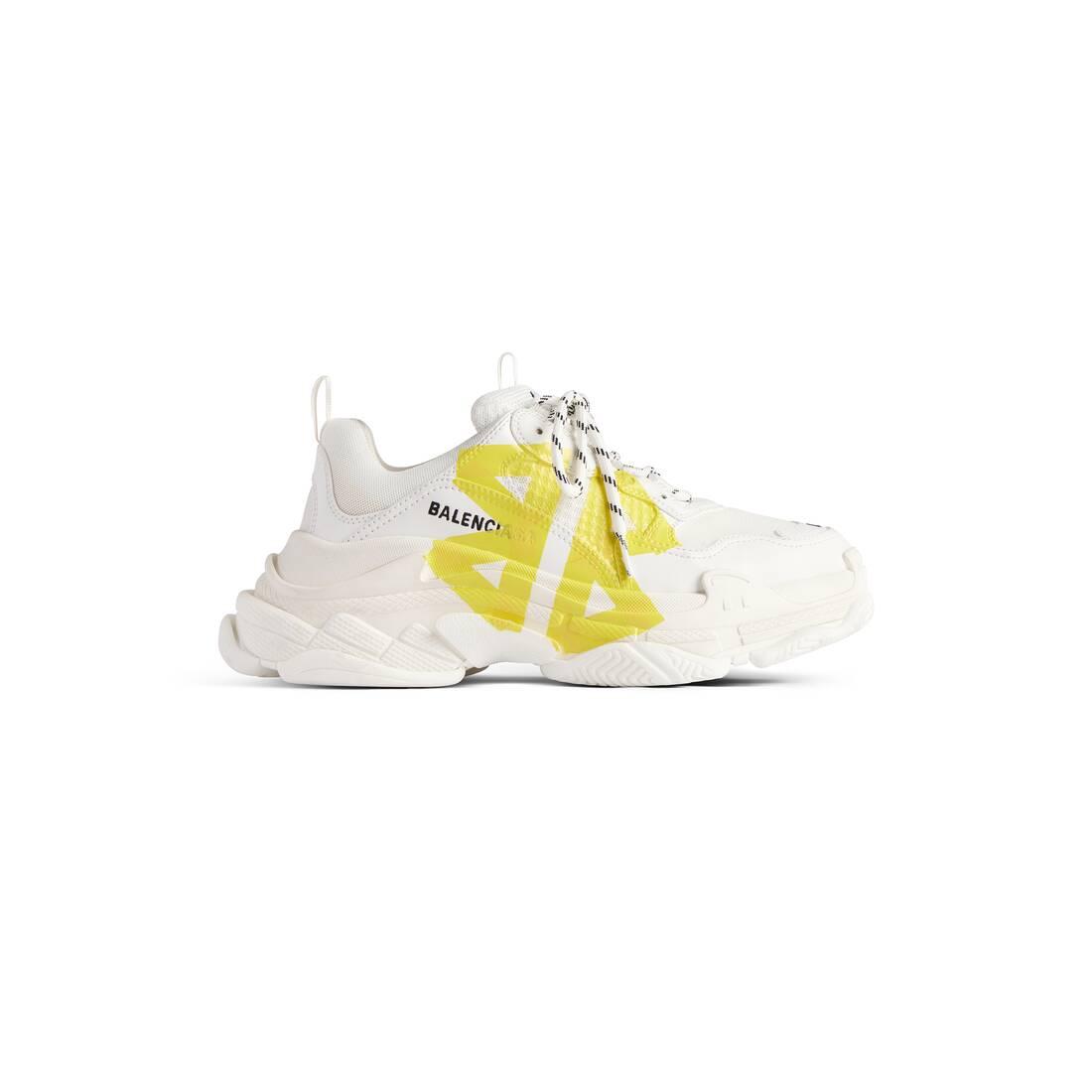 Women's Triple S Tape Type Sneaker in White/yellow Product Image