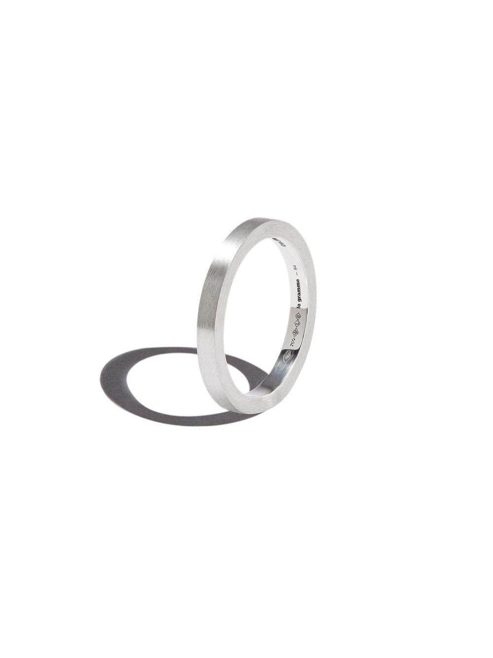 18kt white gold 5g ribbon brushed band ring Product Image
