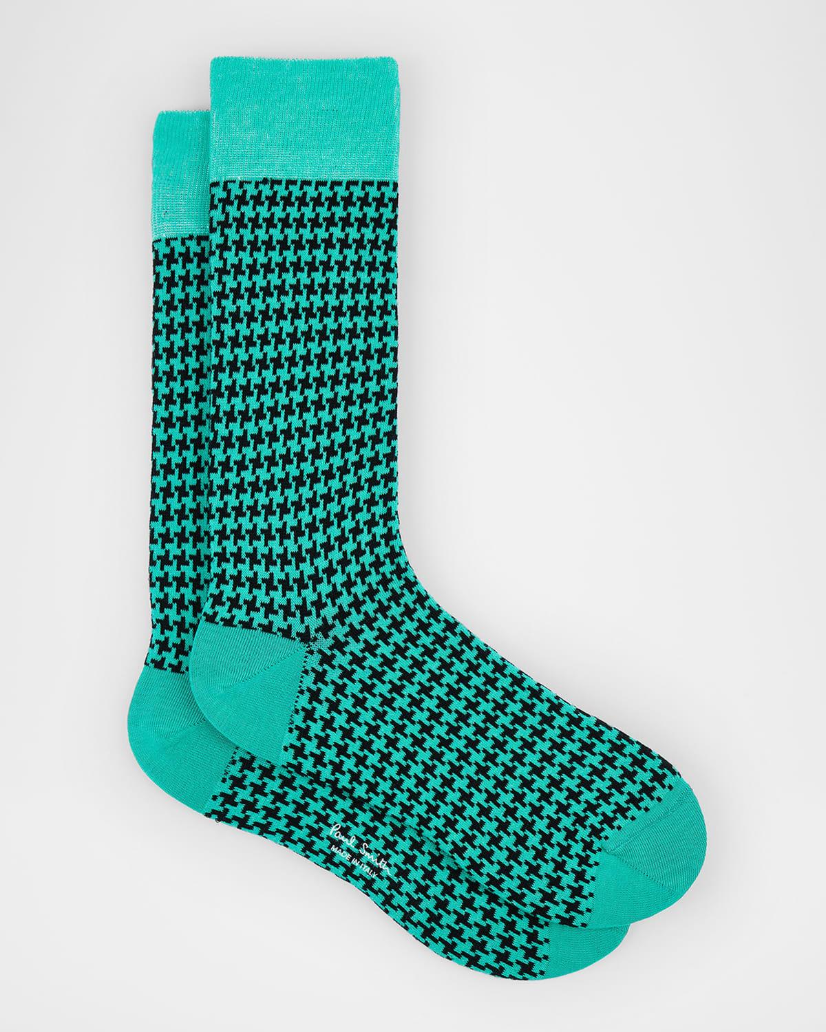Mens James Houndstooth Gingham Crew Socks Product Image