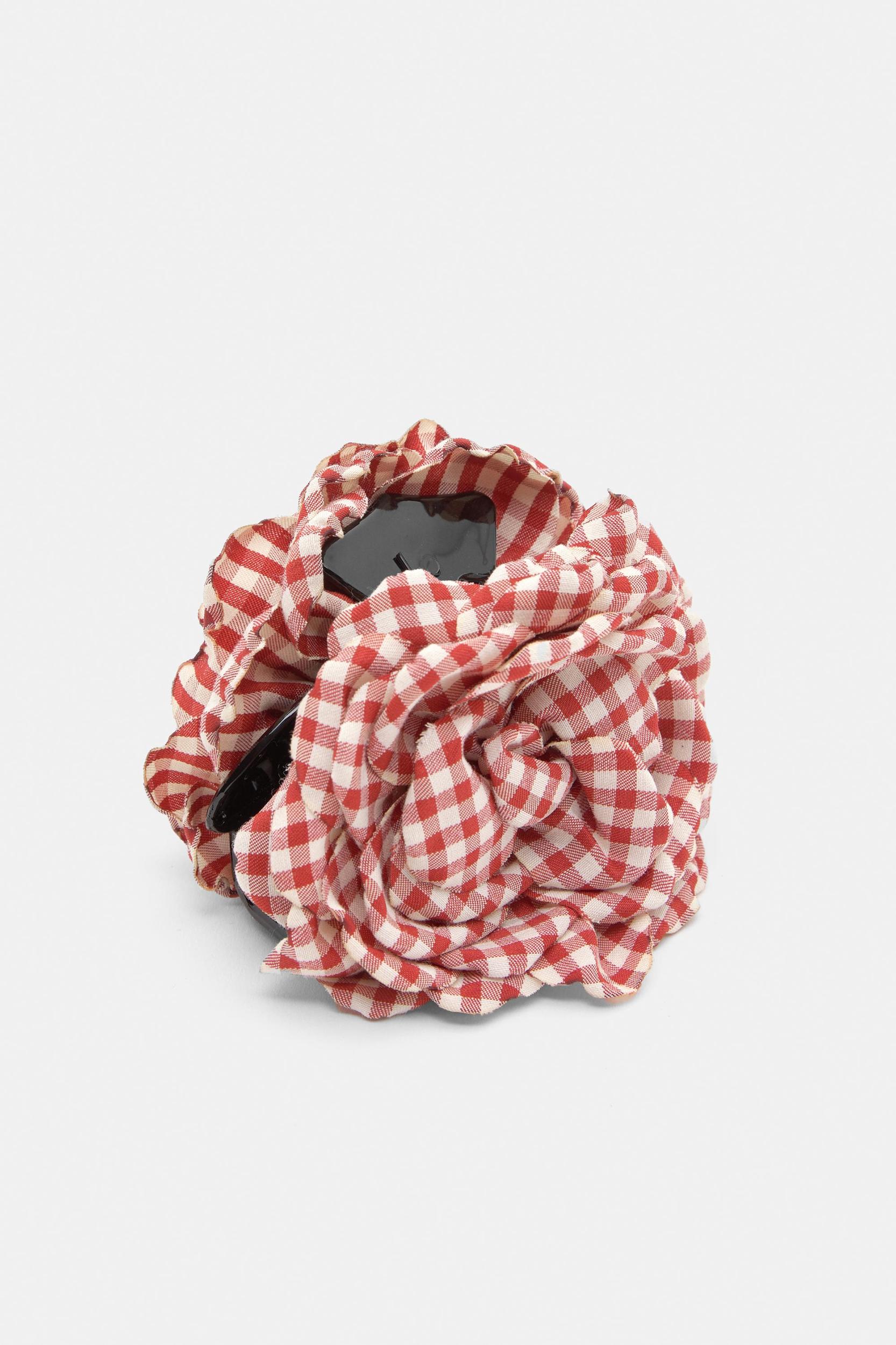 Gingham flower hair clip Product Image