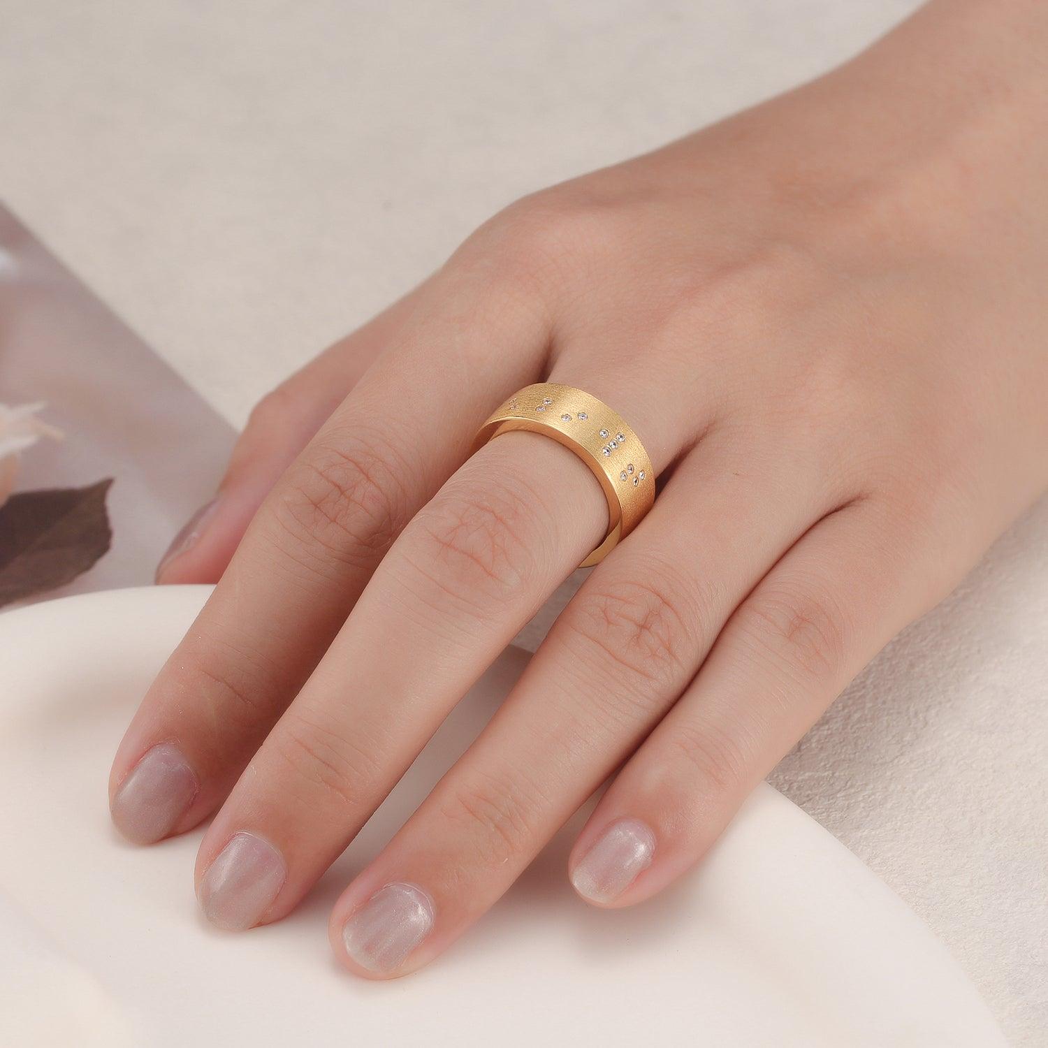 Touchstone Tribe Band Ring Brushed Gold Product Image