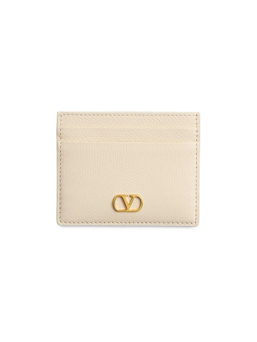 Womens VLogo Signature Grainy Calfskin Card Holder Product Image