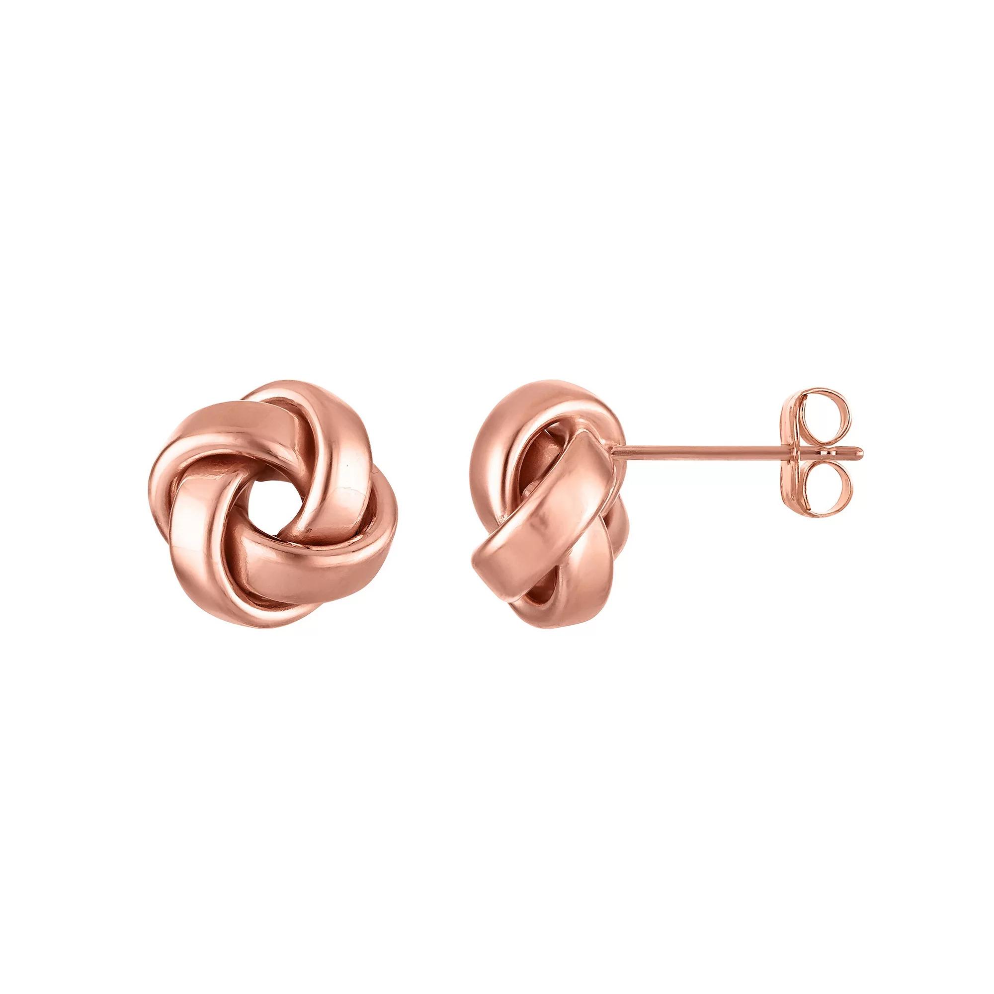 Giorgio di Vicenza 14k White Gold Love Knot Earrings, Womens, 14k Rose Gold Product Image