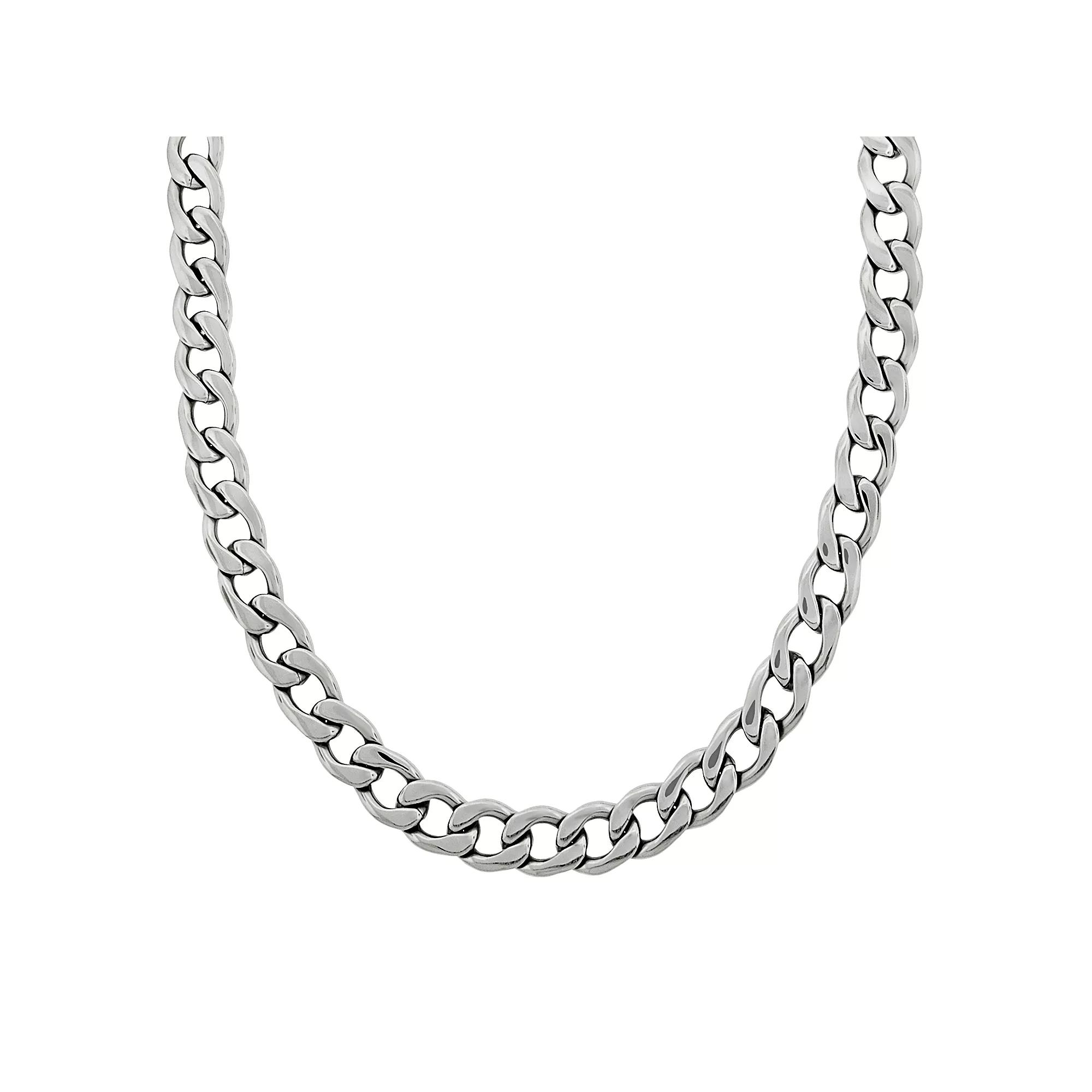 LYNX Stainless Steel Curb Chain Necklace - 22-in. - Men, Men's, Size: 22", Silver Product Image