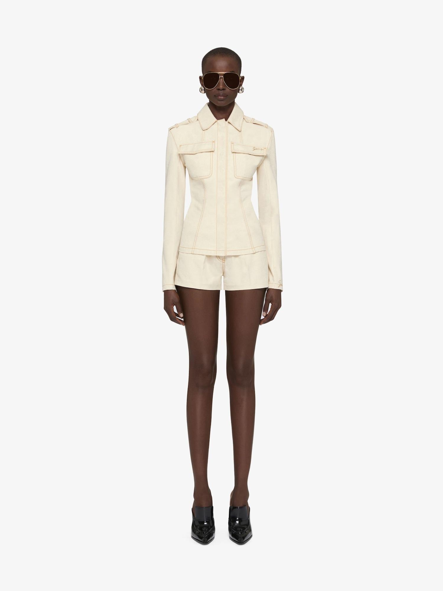 Slim fit jacket in denim with laces Product Image