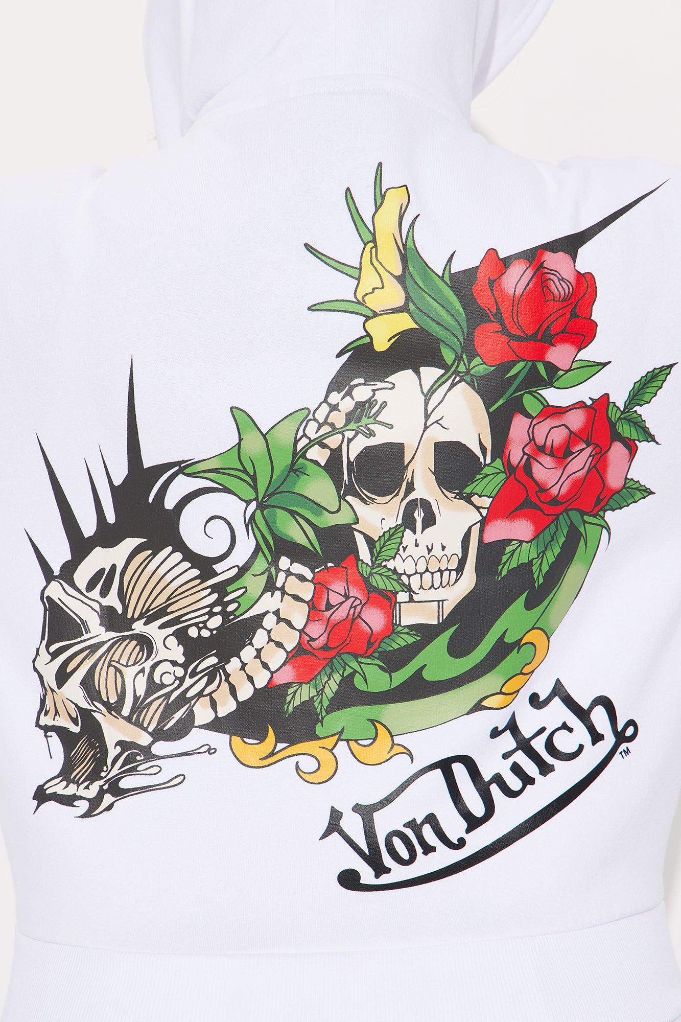 Von Dutch Skull Oasis Zip Up Hoodie - White/combo Product Image