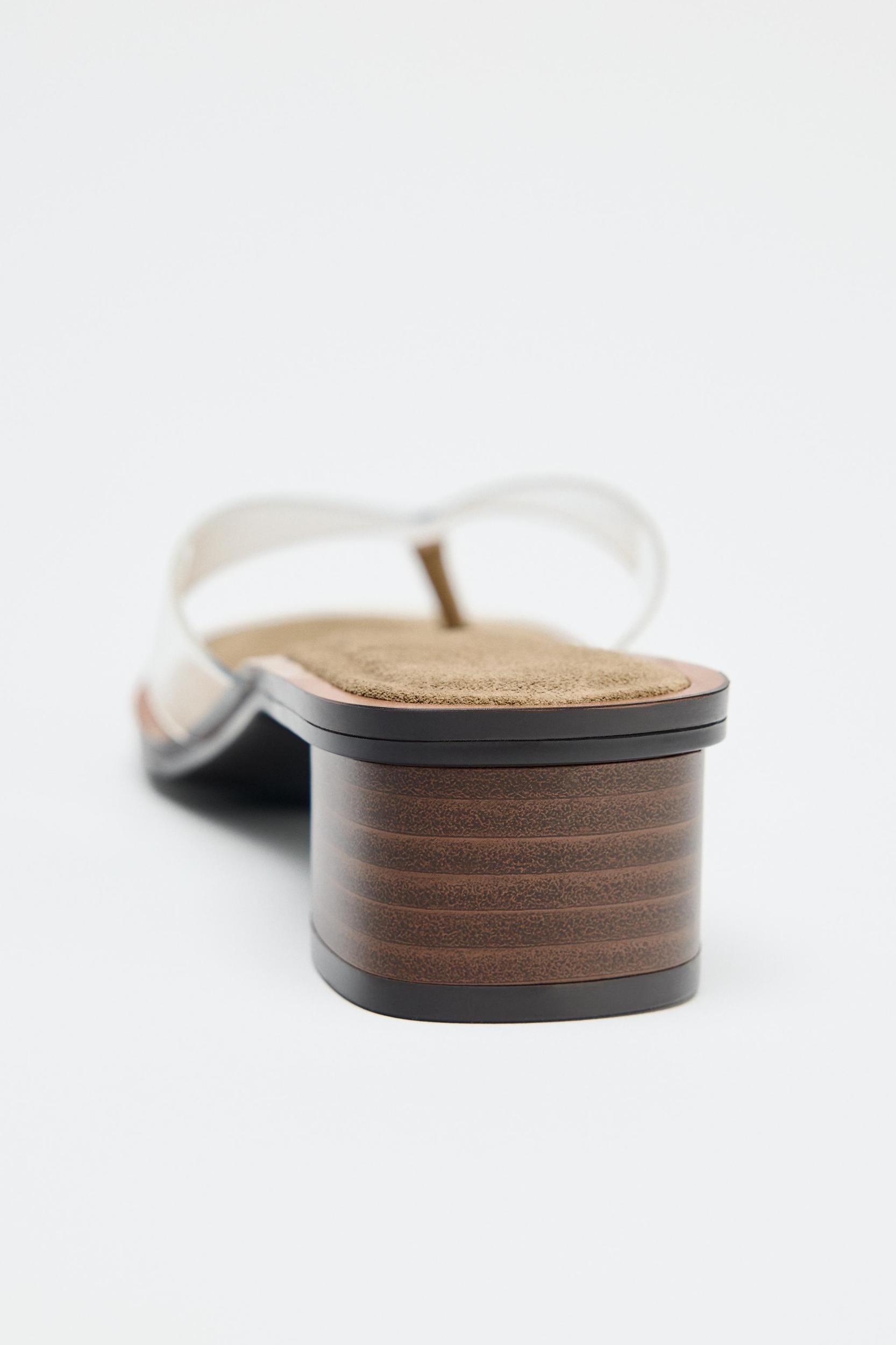 WIDE HEELED VINYL SANDALS Product Image