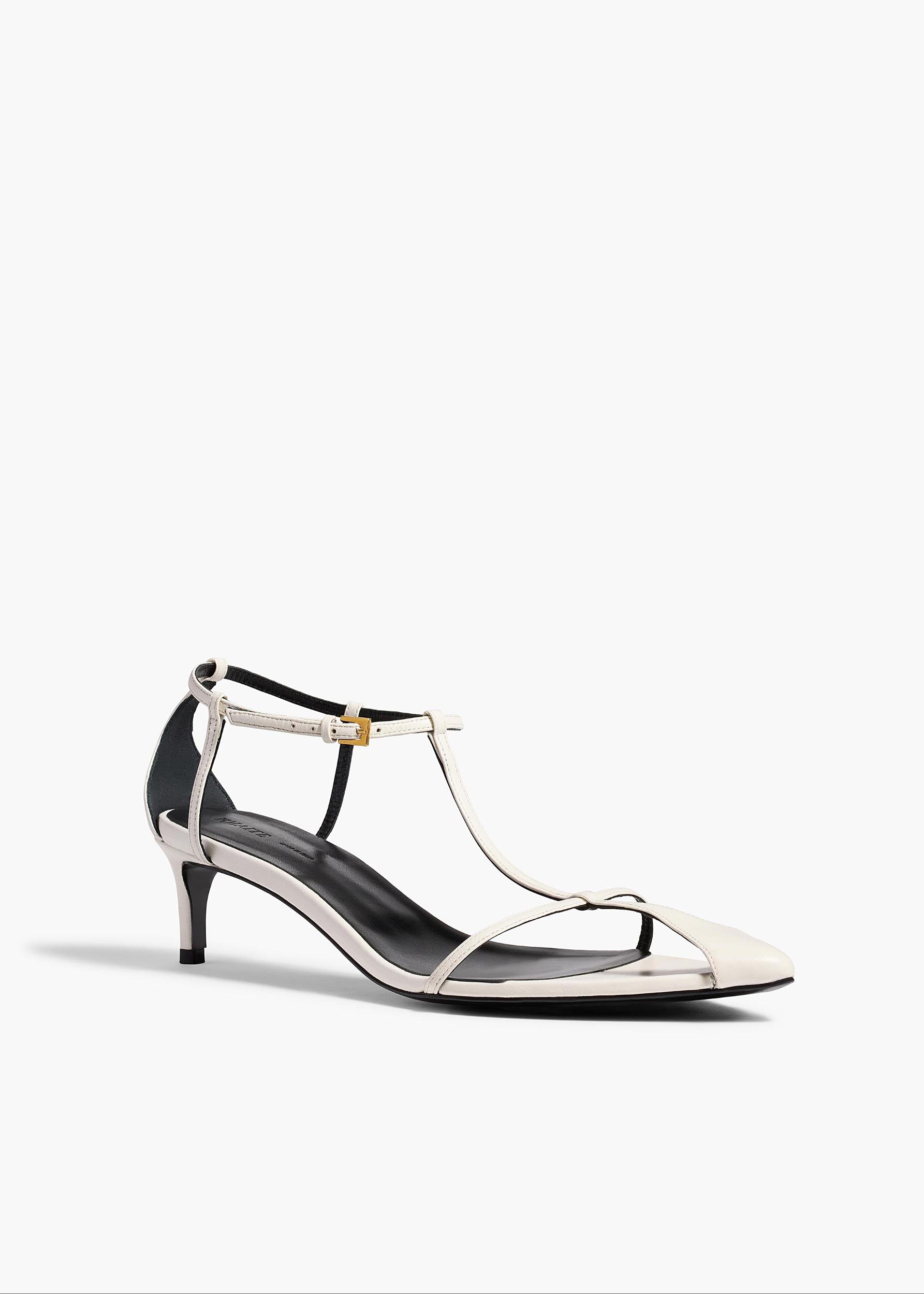 Bella Sandal in Optic White Leather Product Image
