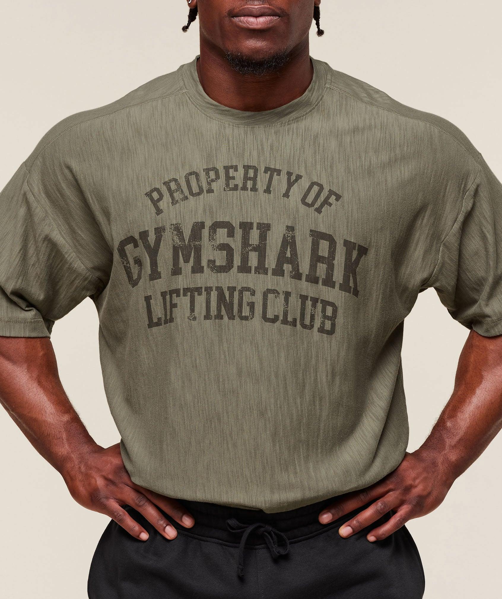 Gymshark Lightweight Slub Textured T-Shirt - Utility Green Male Product Image
