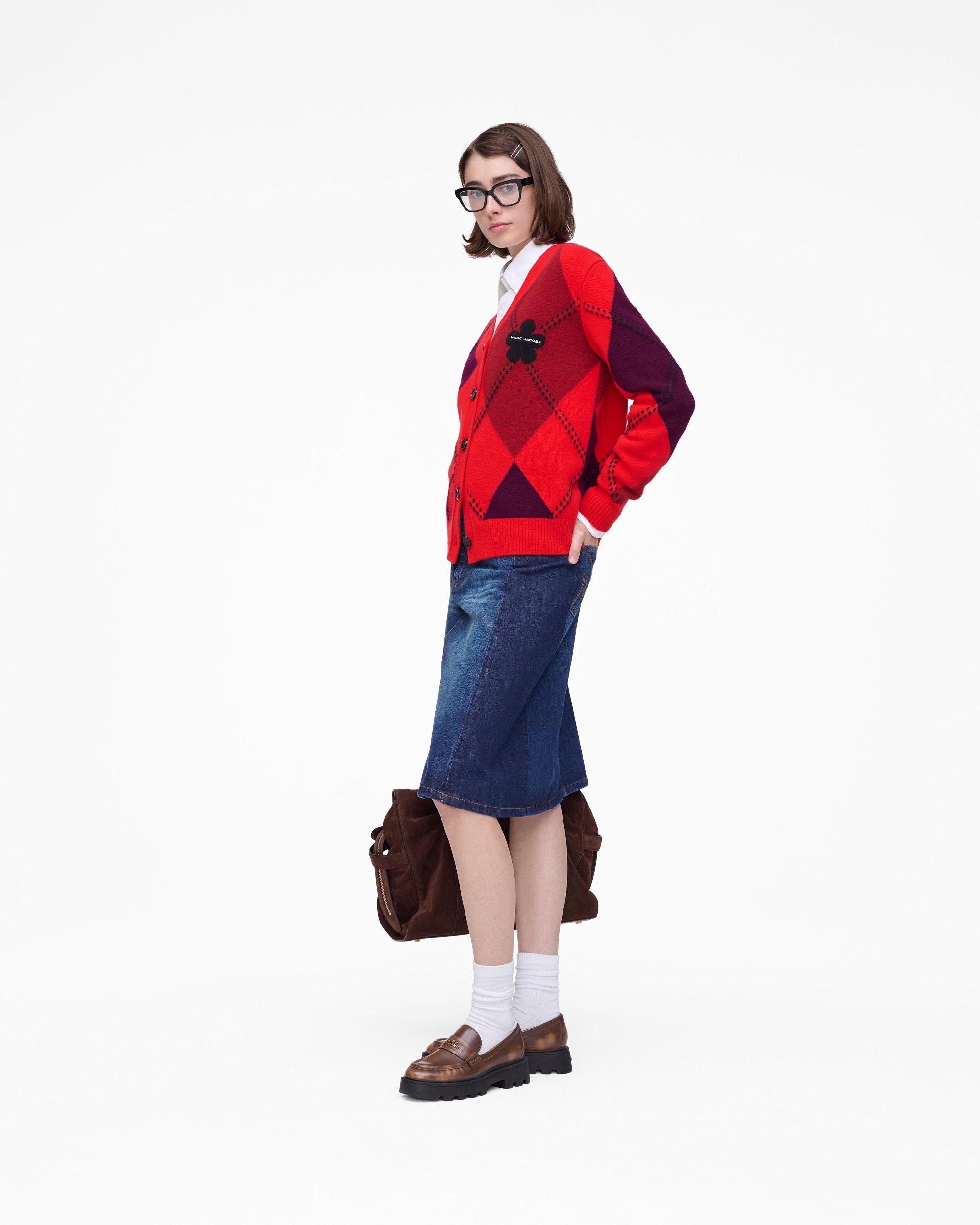 Preppy Daisy Argyle Cardigan Product Image