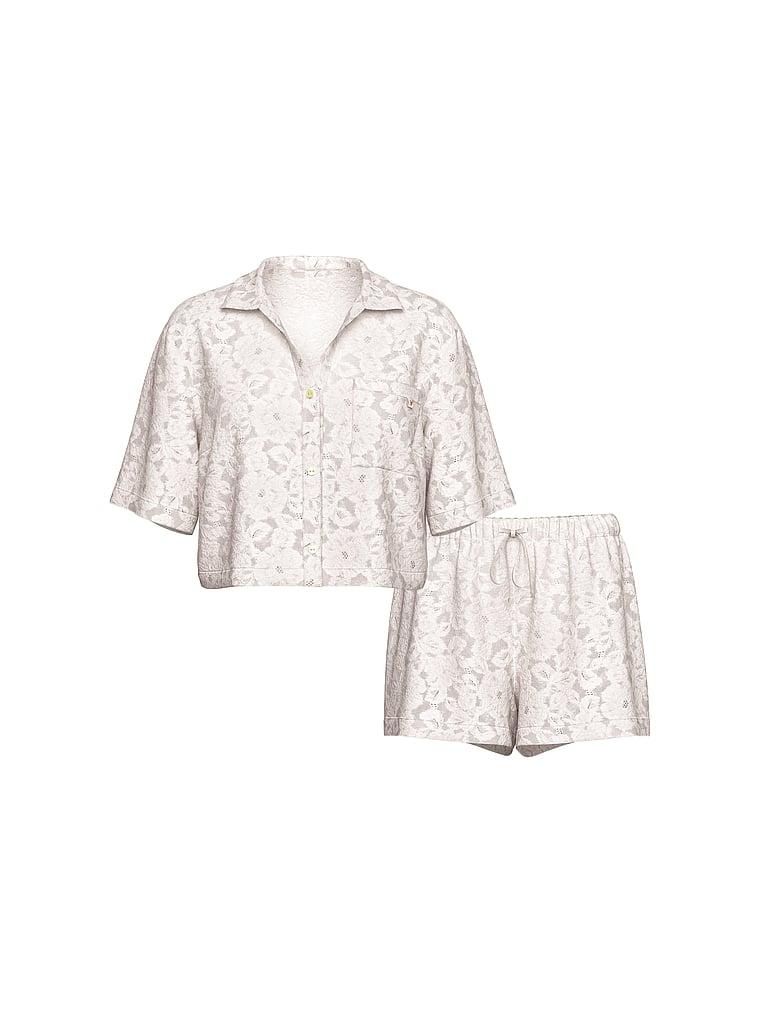 Luxe Soft Lace Cropped Short Pajama Set Product Image