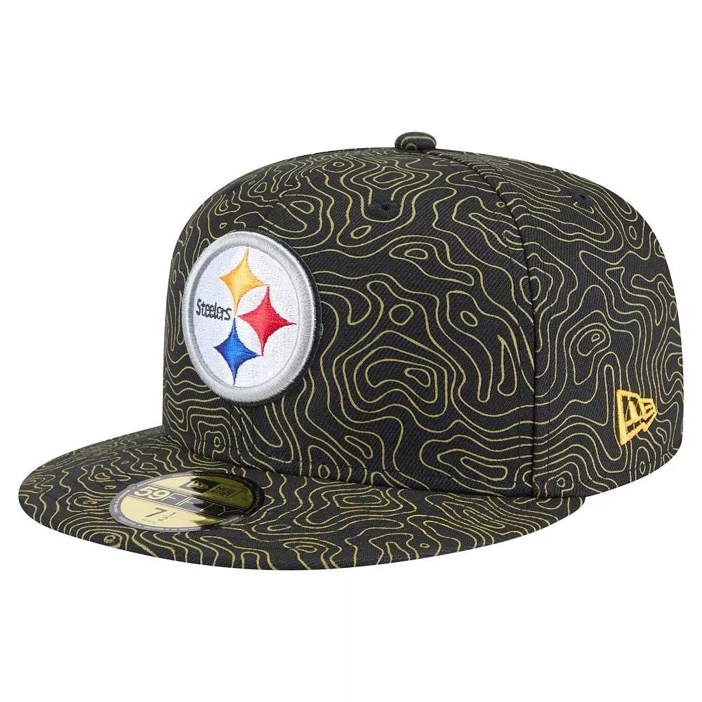 Men's New Era Black Pittsburgh Steelers Geo 59FIFTY Fitted Hat,  Product Image