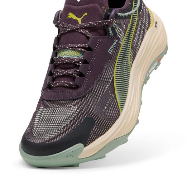 PUMA SEASONS Voyage NITROâ¢ 3 Women's Trail Running Shoes in Midnight Plum/Green Fog/Golden Fog Product Image