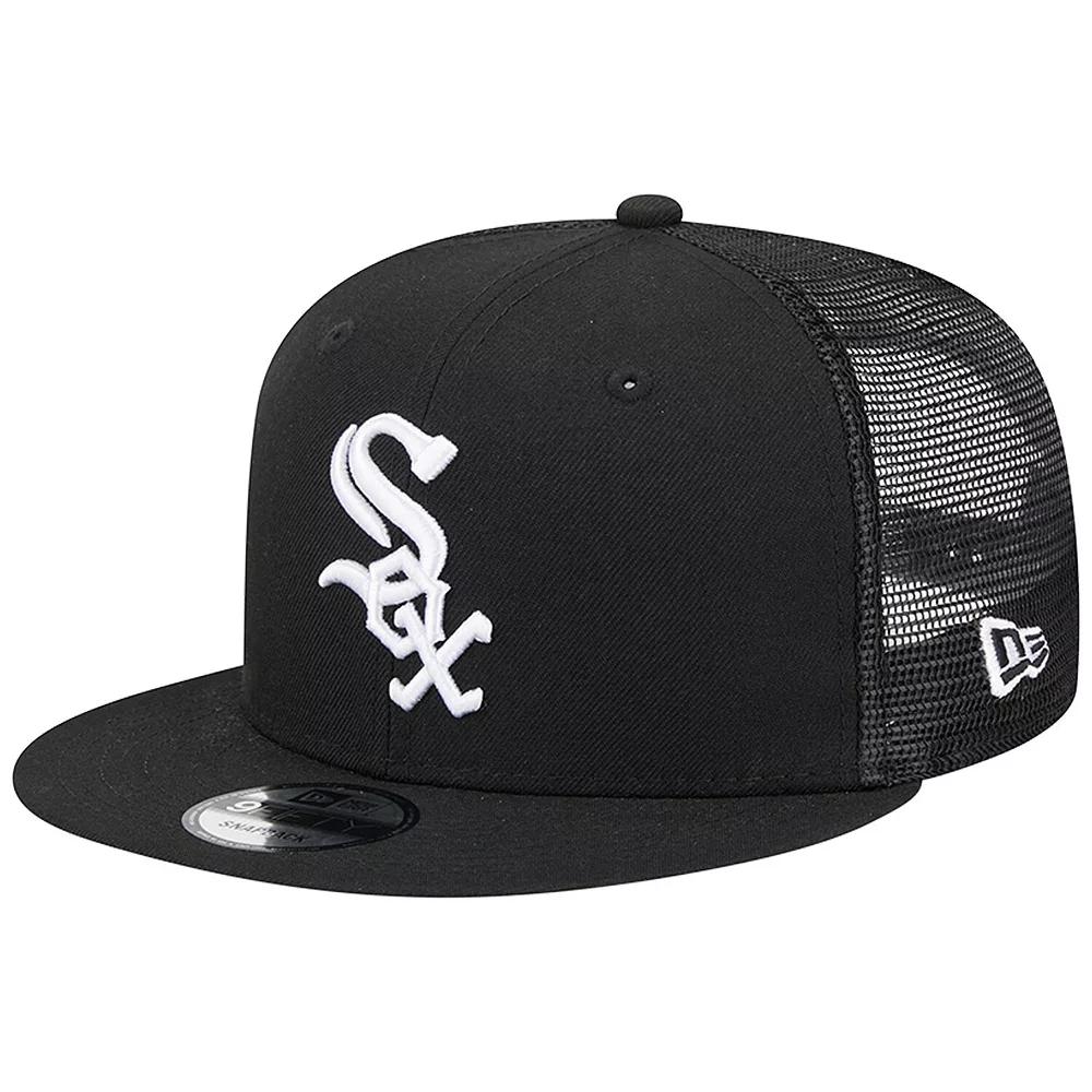 Men's New Era Black Chicago White Sox Team Color Trucker 9FIFTY Snapback Hat Product Image