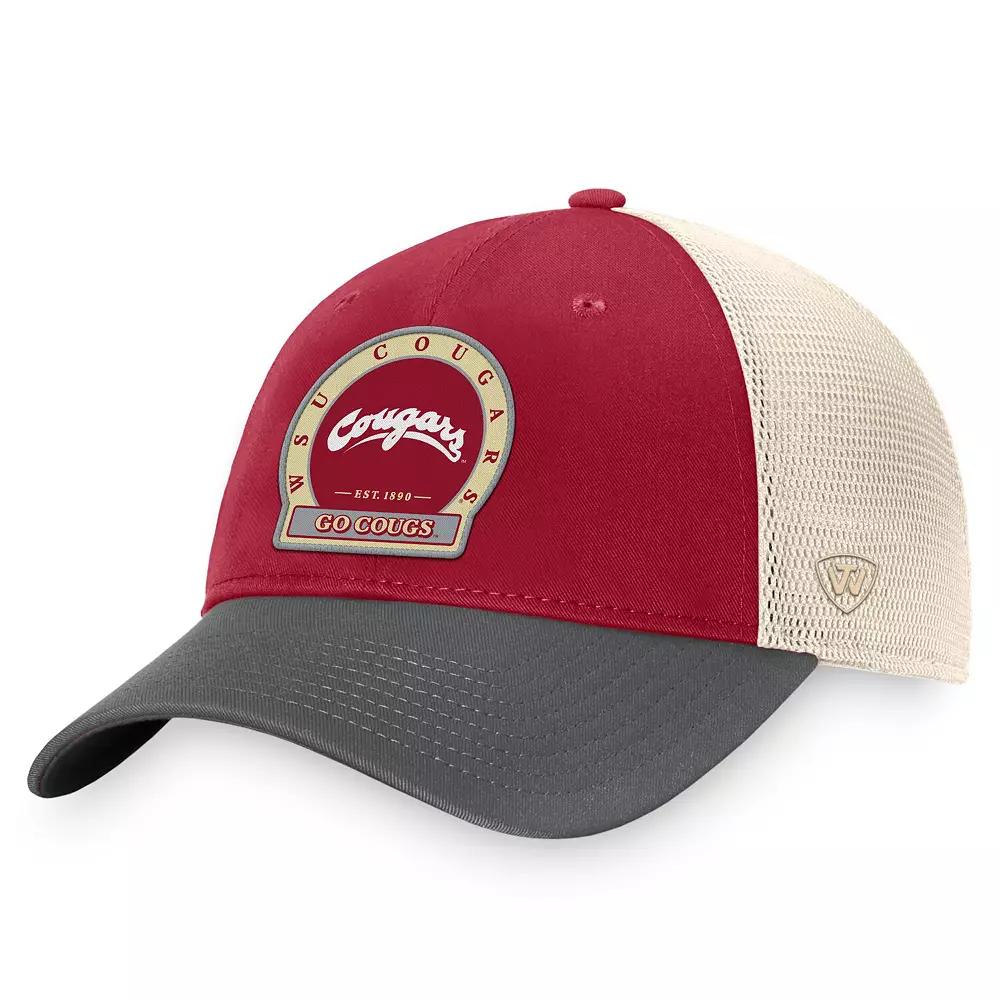 Men's Top of the World Crimson Washington State Cougars Refined Trucker Adjustable Hat, Wsc Red Product Image