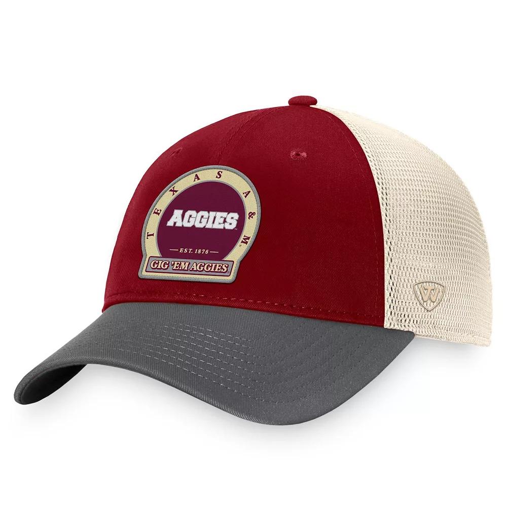 Men's Top of the World Maroon Texas A&M Aggies Refined Trucker Adjustable Hat, Red Product Image