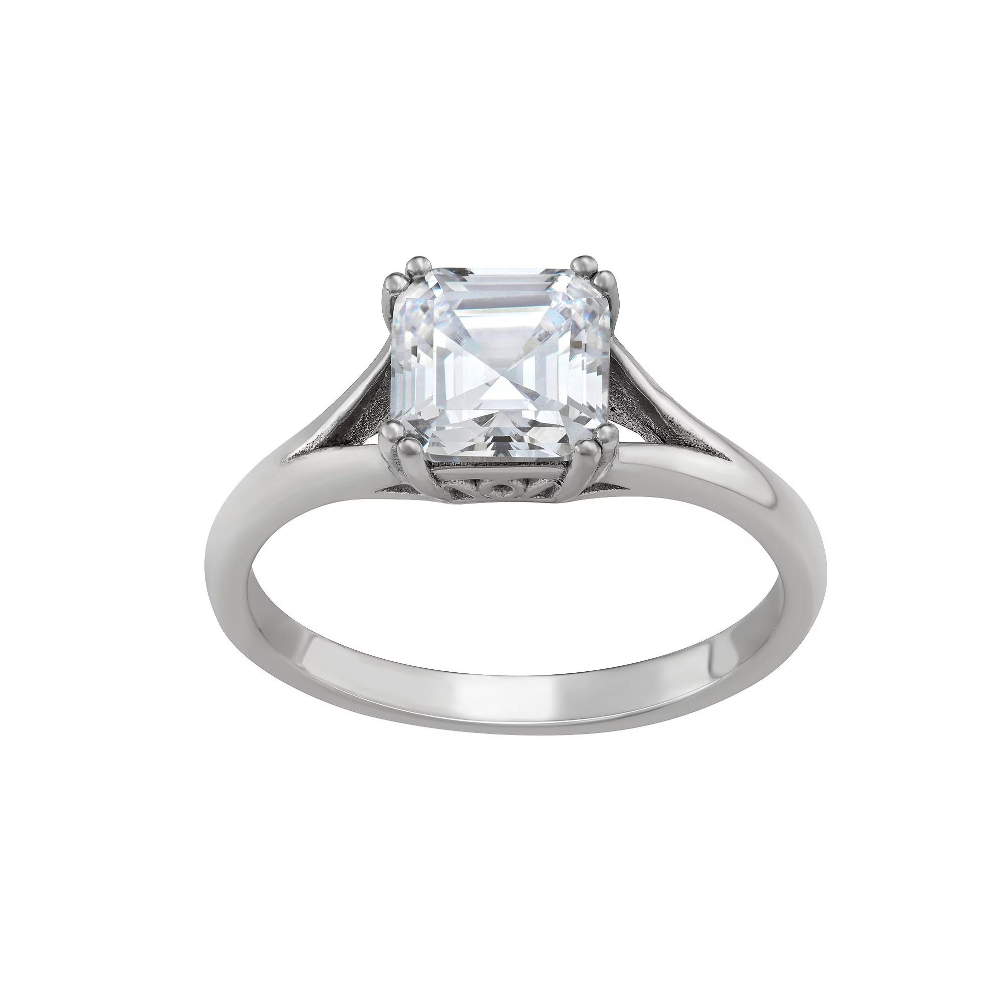 Contessa Di Capri Cushion Cut Ring, Women's, Size: 8, Sterling Silver Product Image