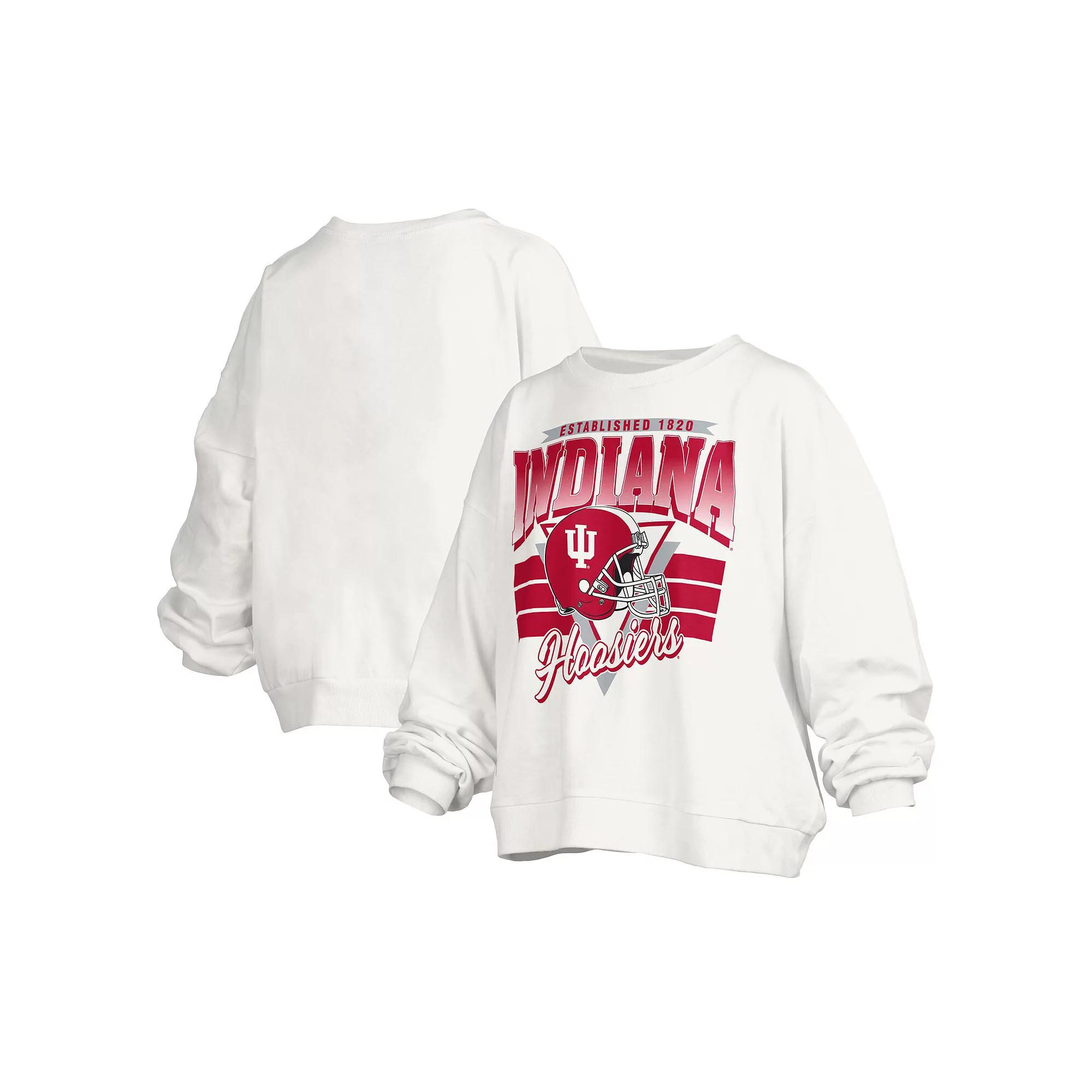 Women's Pressbox White Indiana Hoosiers Janice Retro Logo Over Product Image