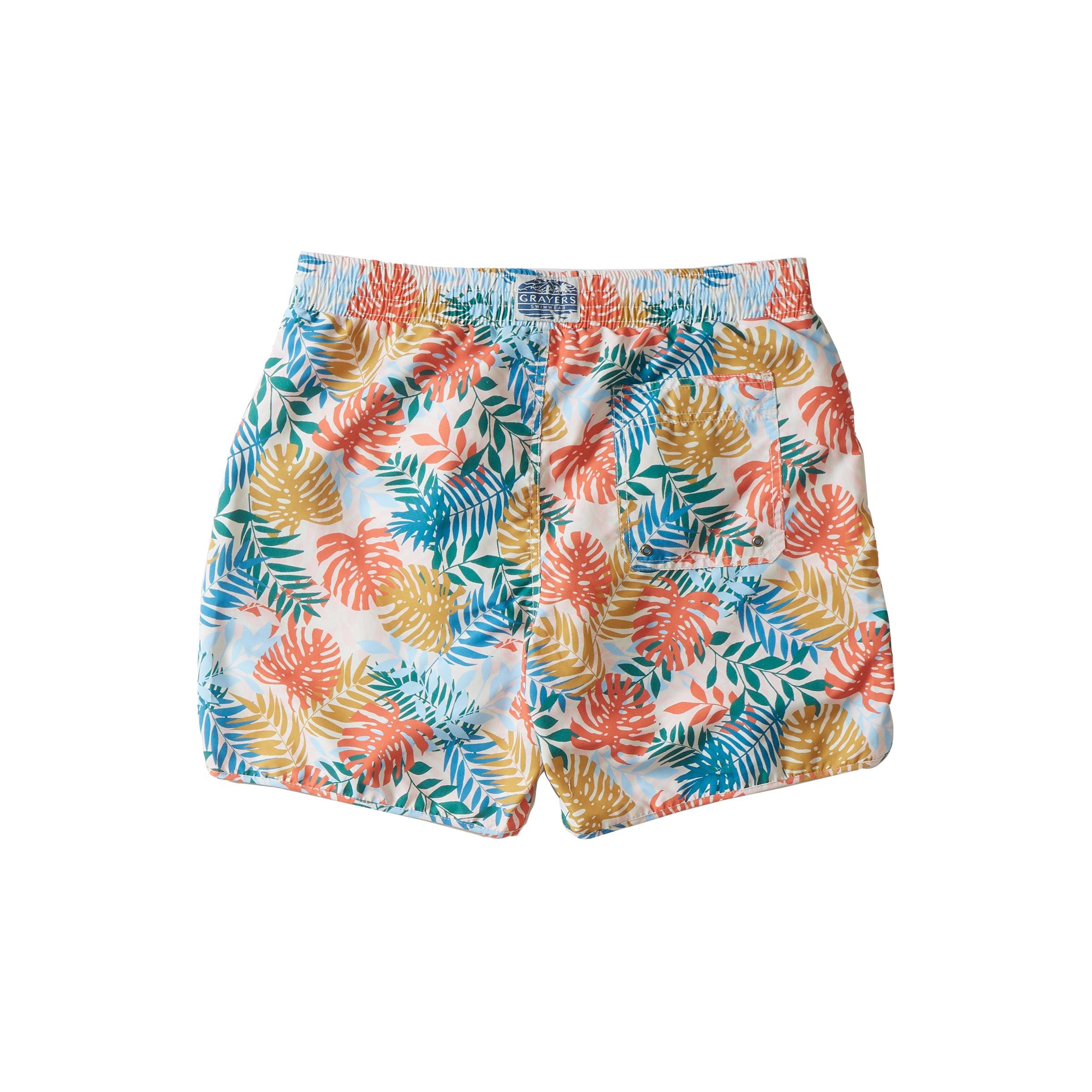 Tropical Leaf Eco Swim Trunk 6" - Multi Color Product Image