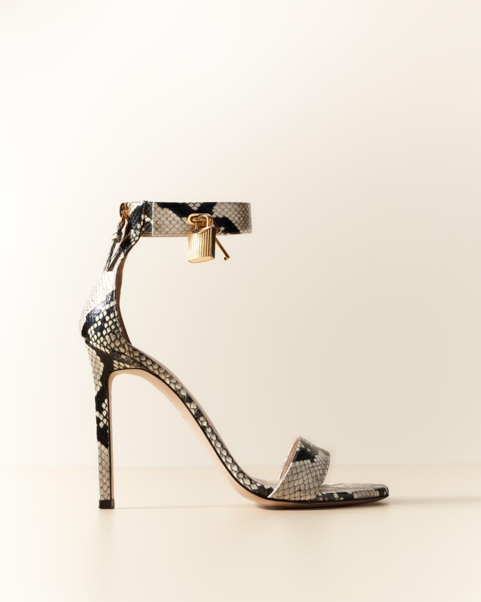 Lock Python Embossed Ankle-Cuff Sandals Product Image